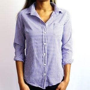 J. Crew Purple Gingham "Perfect Shirt" Button Up